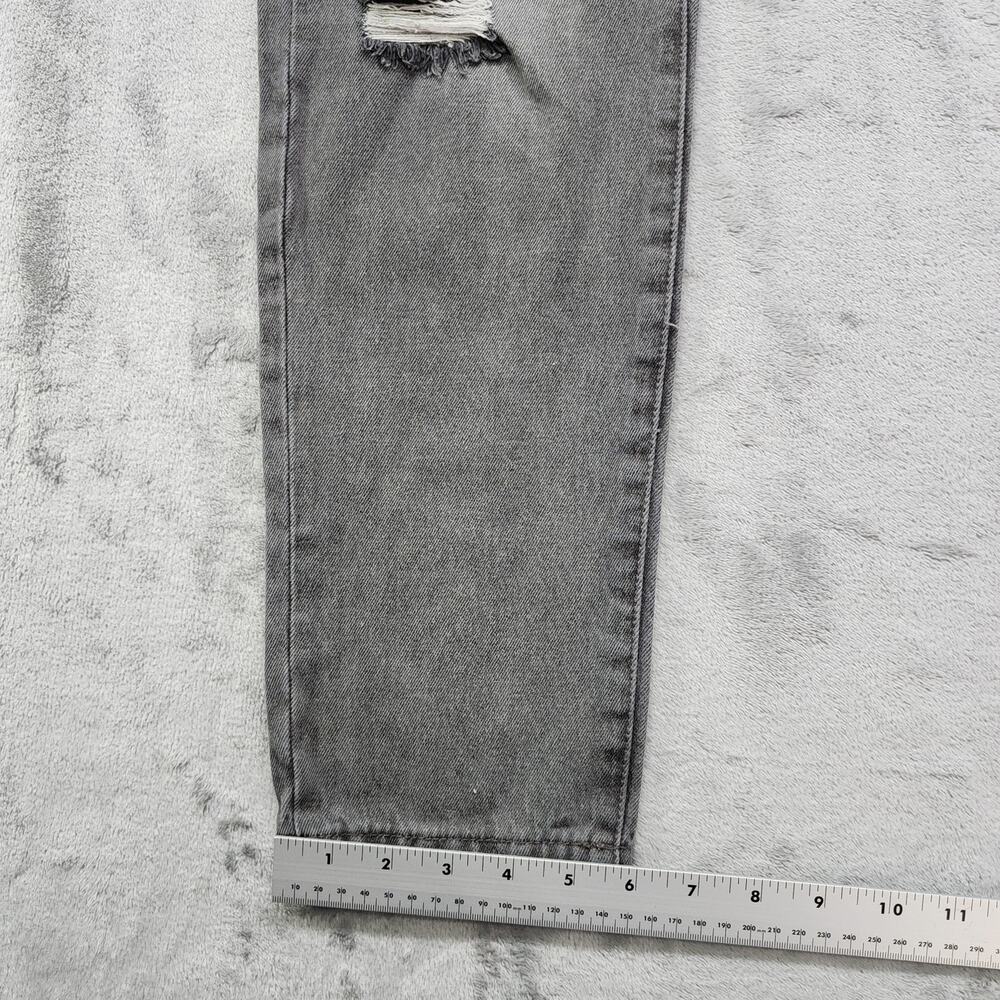 RSQ Jeans Womens Size 25 Gray 90s‎ Jean High Rise Tapered Leg Distressed Relaxed - Picture 12 of 13